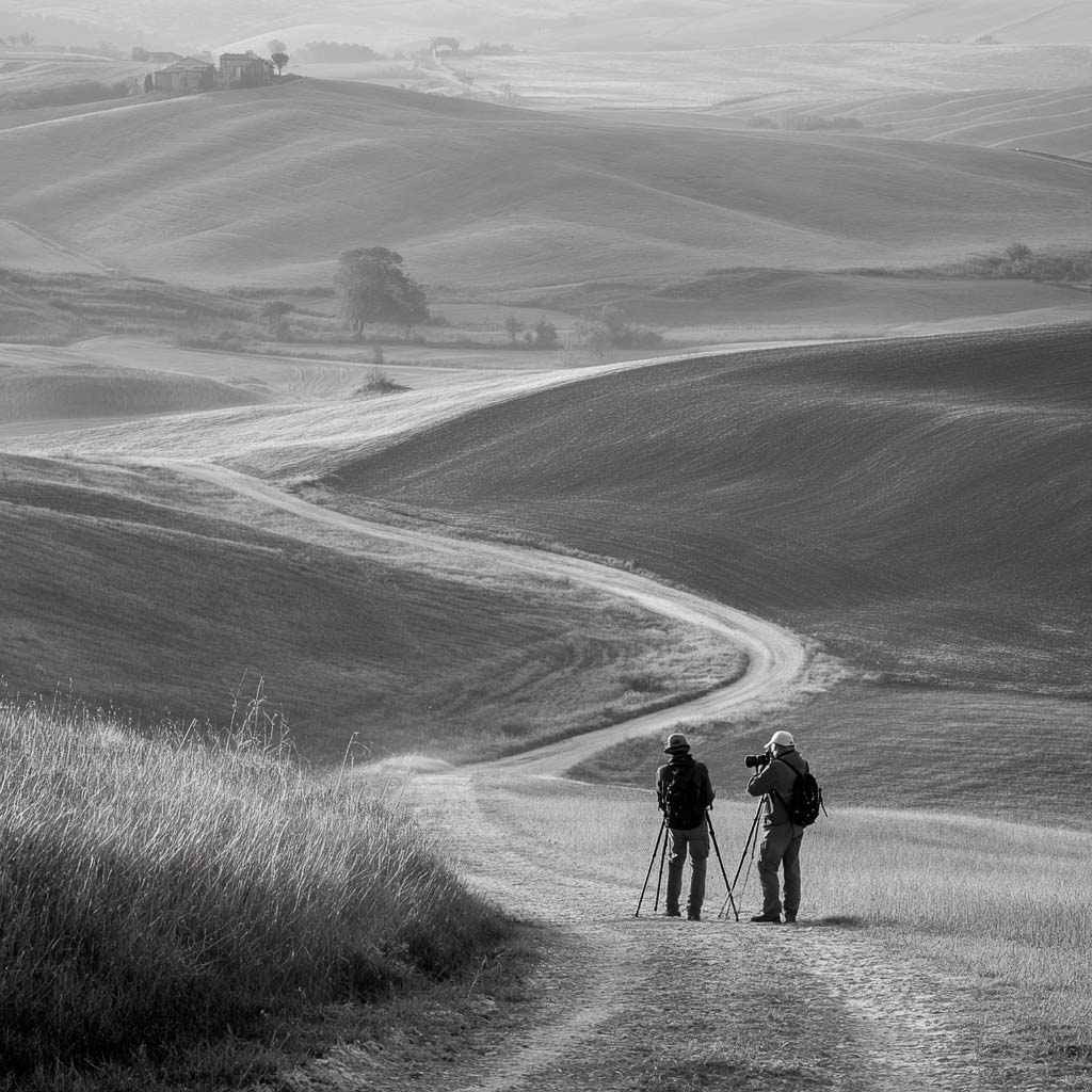 Backstage on the Tuscany photography tour